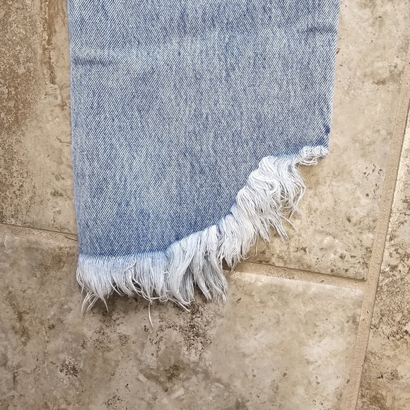 Hidden Jeans Los Angeles Distressed Straight Jeans Size 27 Raw Hem Stretch - Picture 5 of 8